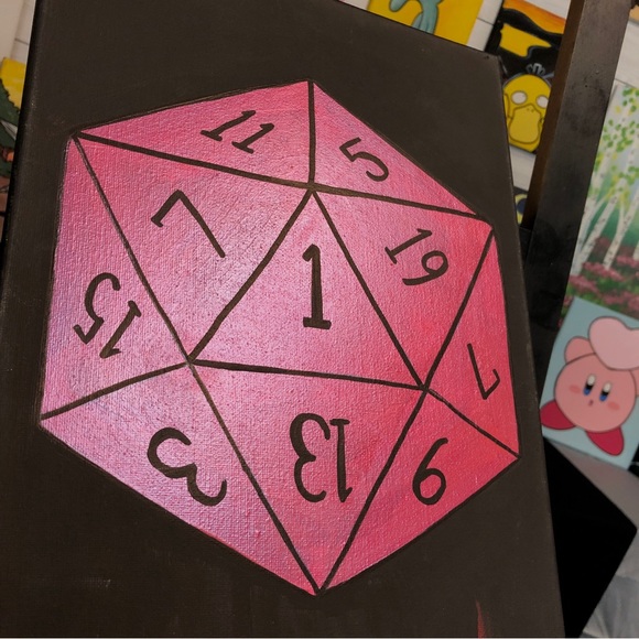 Color shifting Dungeon and Dragon Dice - Why and I on Fire Joke -Gamer Wall Art - Picture 4 of 4